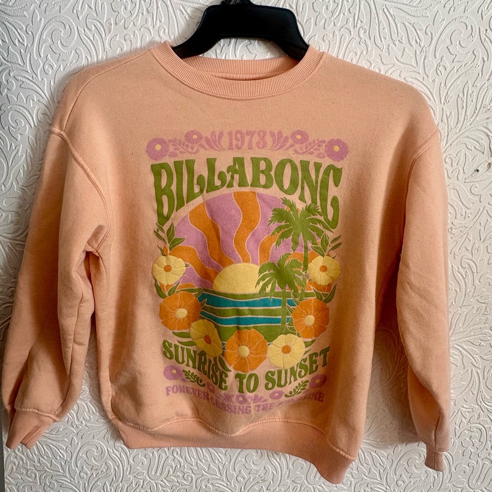 Billabong Peach Sunrise Graphic Crewneck